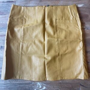 Tattoo Gold Leather Mini Skirt